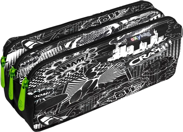 Trousse scolaire étui avec 3 fermetures éclair Crash