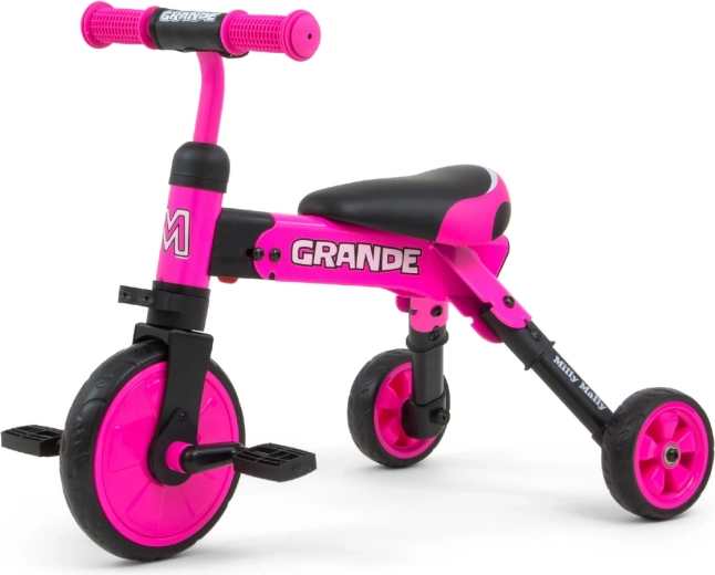 Milly Mally Grande 2-en-1, porteur et tricycle pour enfants rose