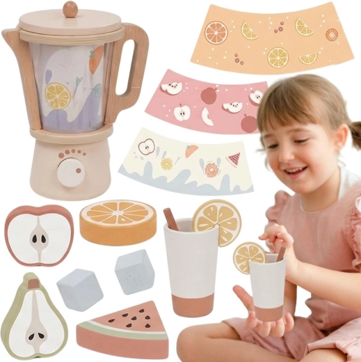 Tooky Toy mixeur en bois pour enfants avec accessoires (18 pièces)