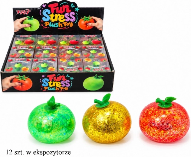 Balle anti-stress à presser en forme de pomme - 1 pièce