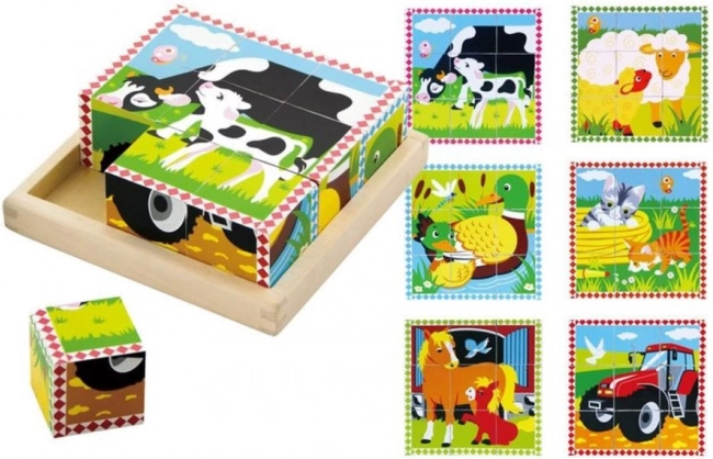 Babu cubes illustrés animaux de la ferme – 9 cubes