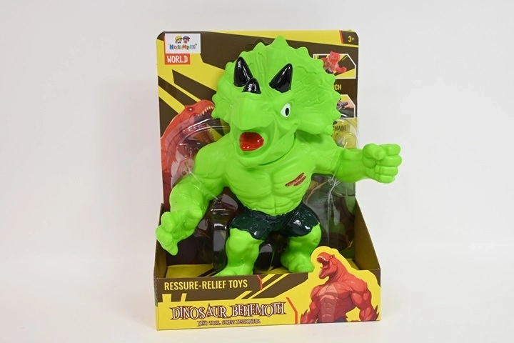 Behemoth figurine souple de dinosaure tricératops verte