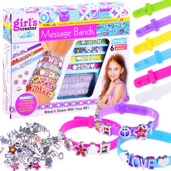 Ensemble créatif pour créer des bracelets avec des rubans colorés et des perles