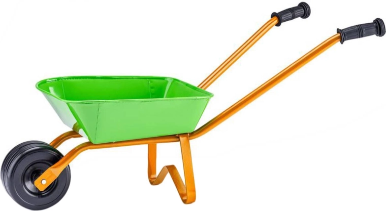 Brouette enfant en métal Merkur vert-orange - 1 pièce