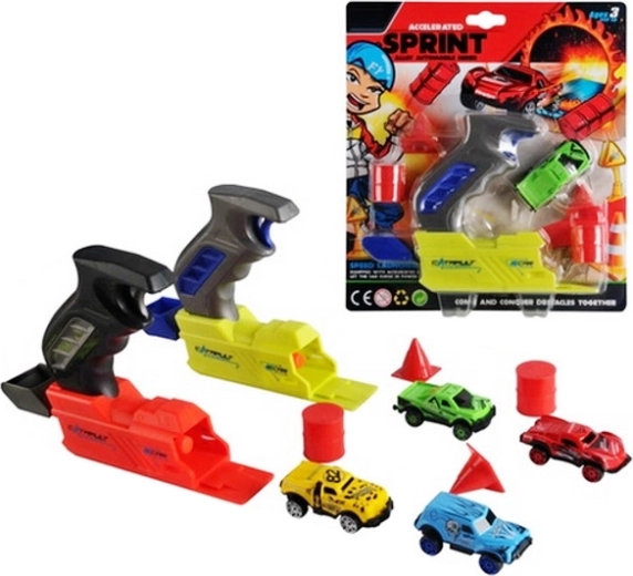Voiture avec lanceur et obstacles pour enfants