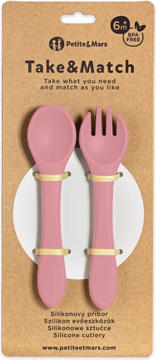 Petite&Mars couverts en silicone take&match dusty rose 6m+