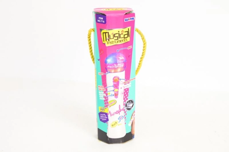Microphone pour enfants avec effet lumineux, à piles