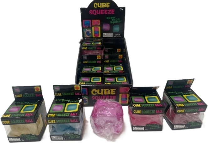 Balle antistress à presser en forme de cube - 1 pièce