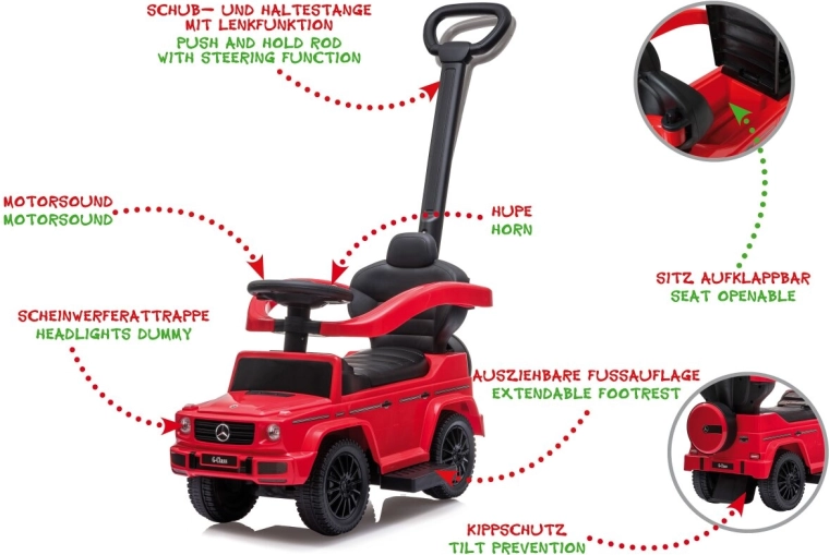 Porteur Mercedes-Benz G 350 d 3 en 1 rouge