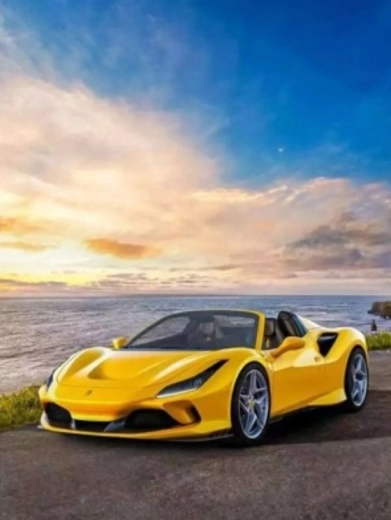Peinture diamant Ferrari jaune 30 × 40 cm