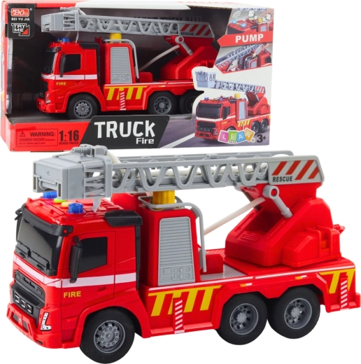 Camion de pompiers 1:16 avec pompe à eau, lumières et sons