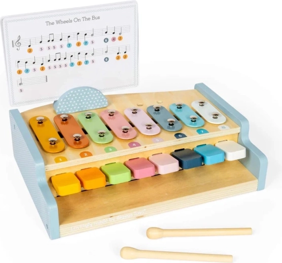Piano et xylophone en bois 2 en 1 pour enfants Bigjigs Toys