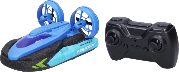 Aéroglisseur RC 2-en-1 télécommandé 14,2 cm - bleu