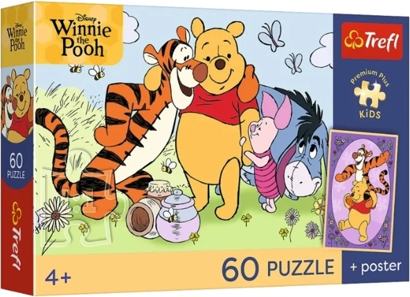 Puzzle pour enfants PremPlus Kids Kubuś Uśmiech i miód – 60 pièces