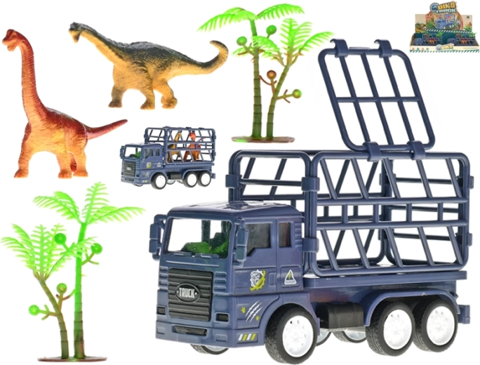 Camion 14 cm à inertie avec dinosaures