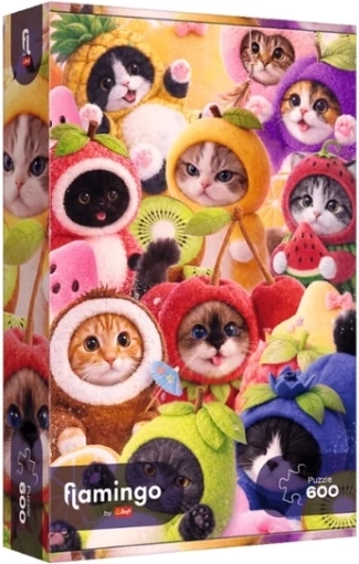 Puzzle Trefl Flamingo « Owocowe kotki » 600 pièces