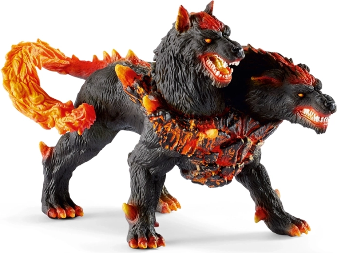 Chien infernal – figurine du gardien à deux têtes du monde de lave