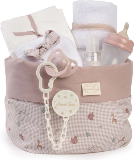 Panier textile Antonio Juan Savanna avec accessoires pour poupée bébé