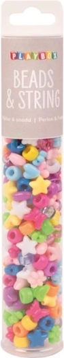 Perles colorées en tube 200 pcs – assortiment de formes