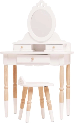 Coiffeuse en bois pour enfants avec miroir et tabouret Le Toy Van