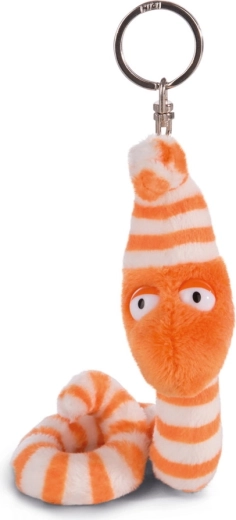 Porte-clés en peluche ver de terre Erwin Worm 10 cm