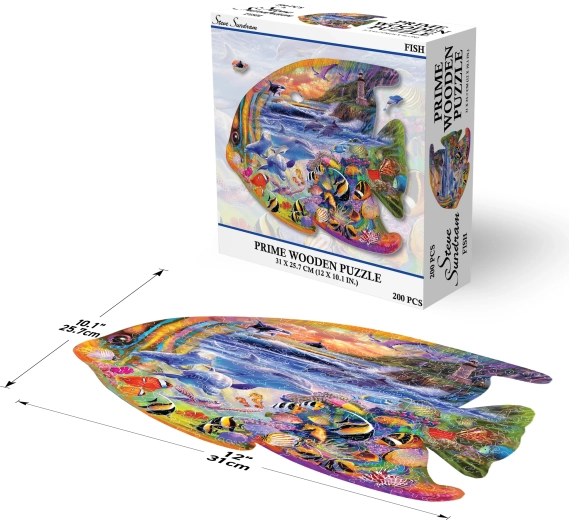 Prime 3D puzzle en bois poisson – 200 pièces