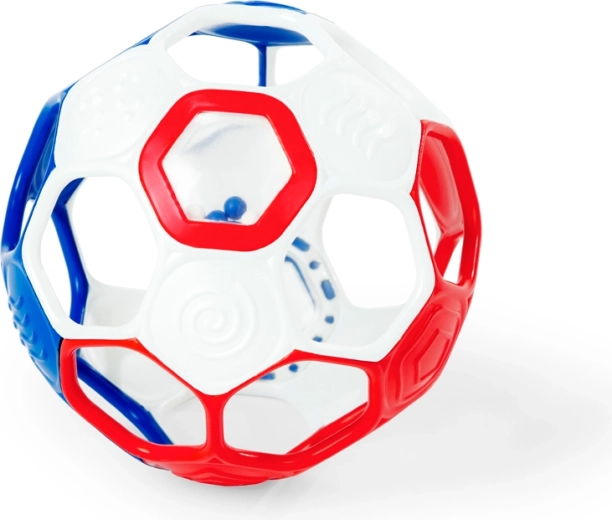 Oball balle hochet Rattle Goals pour bébés, rouge/blanc/bleu
