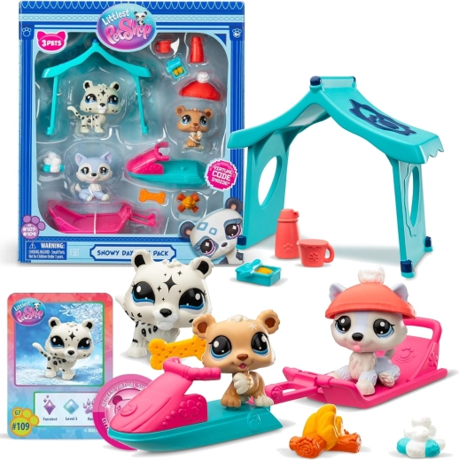 Littlest Pet Shop Snowy Day Play Pack – set de figurines et accessoires