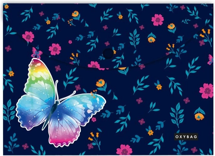 Pochette à bouton A4 Papillon