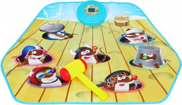 Jeu Tape-Taupe – tapis interactif avec marteau pour enfants 3+