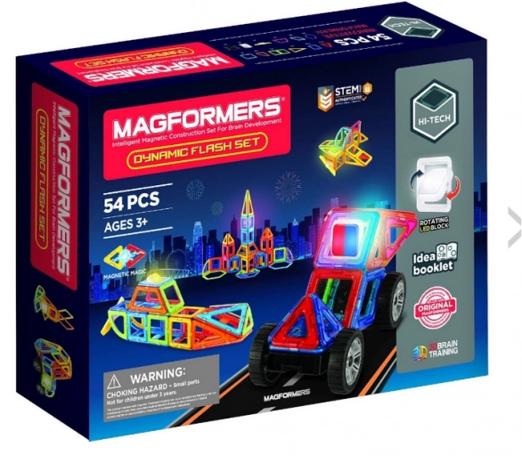 Flash dynamique - jeu de construction magnétique, 54 pièces