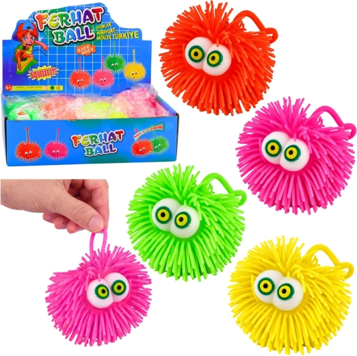 Balle puffer lumineuse avec yeux LED – anti-stress sensoriel gniotek, assortiment de couleurs