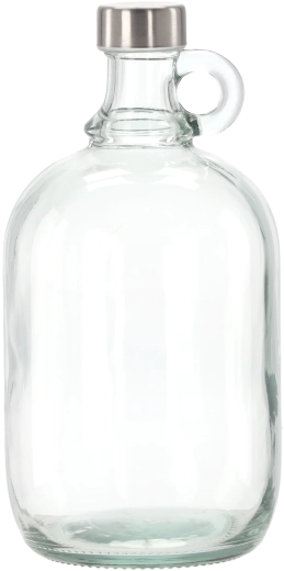 Dame-jeanne en verre avec anse 2 L avec bouchon à vis en métal