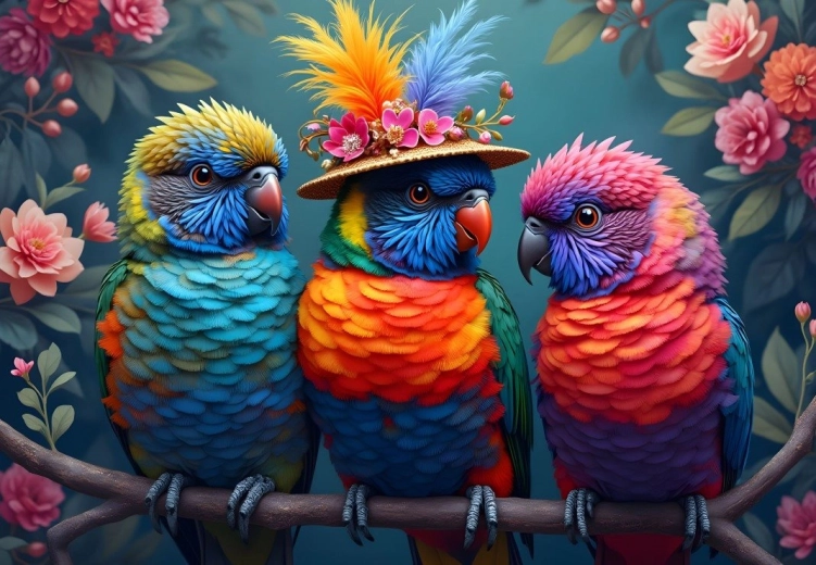 Puzzle Bluebird Perroquets arc-en-ciel 1000 pièces