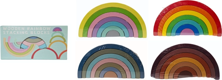 Arc-en-ciel en bois à empiler - 1 pièce
