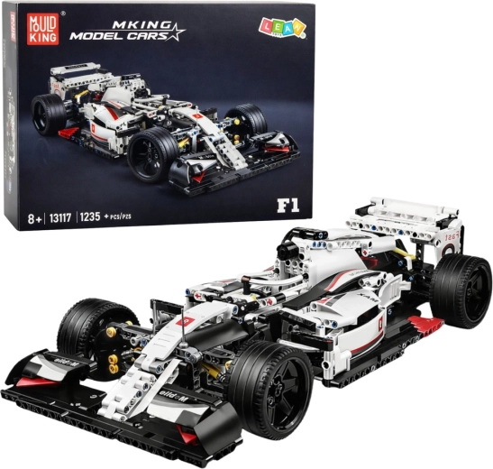 Kit de construction voiture de course F1 blanc-rouge