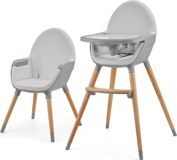 Chaise haute Kinderkraft 2 en 1 FINI 2 grise