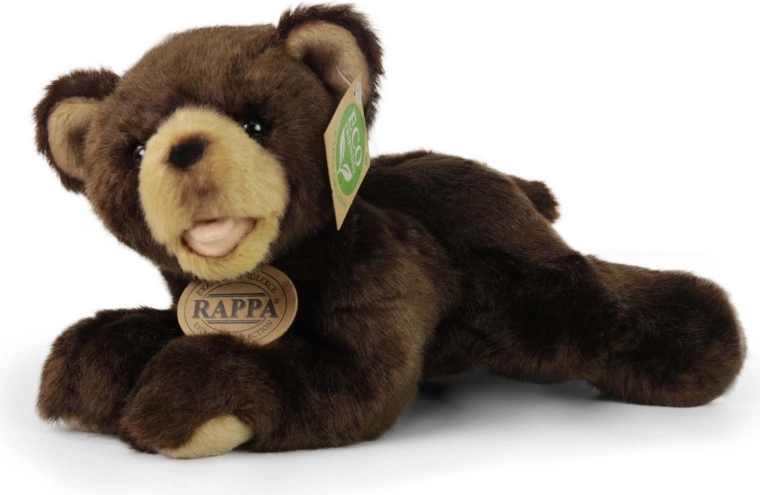 Ours en peluche brun foncé allongé 24 cm ÉCO-RESPONSABLE