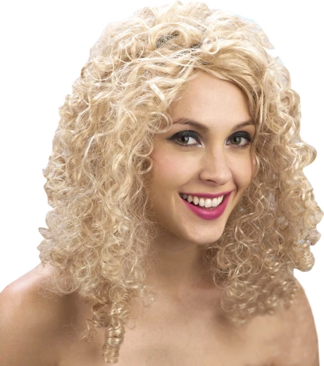 Perruque blonde pour enfants avec boucles