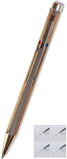 Stylo bille Concorde Classic 4 couleurs doré