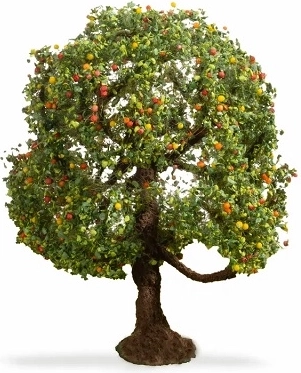 Pommier NOCH – modèle d’arbre avec pommes, fabriqué à la main, 8 cm