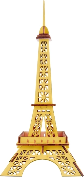 Puzzle 3D en bois Tour Eiffel jaune