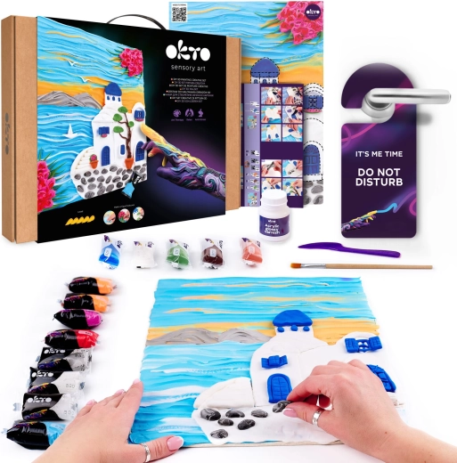Set artistique Okto pour peindre avec pâte Santorini 30 × 40 cm