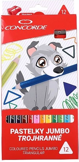 Crayons de couleur CONCORDE Jumbo triangulaires 12 couleurs