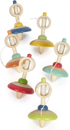 Toupie en bois avec corde