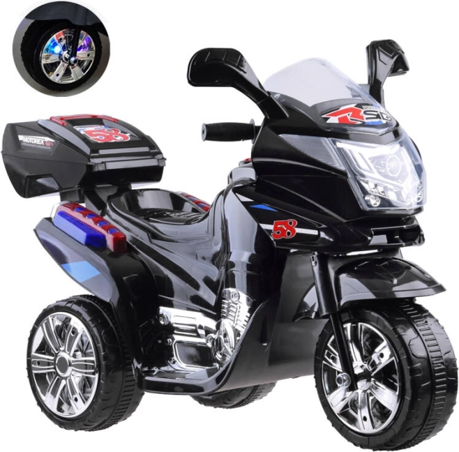 Moto électrique pour enfants avec lumières LED – noir