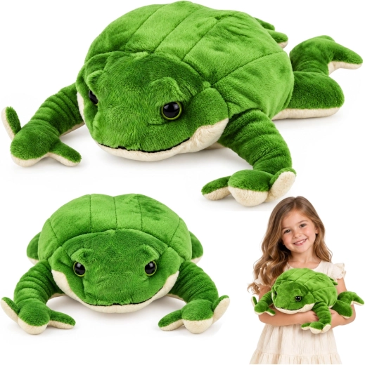 Grande grenouille en peluche lestée de 58 cm