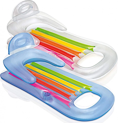 Matelas flottant gonflable avec dossier et porte-gobelet INTEX