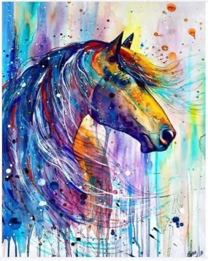 NORIMPEX Peinture par numéros Cheval abstrait 40 × 50 cm