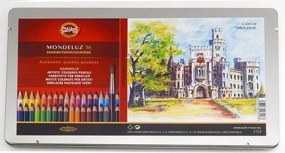 Crayons aquarellables Koh-i-noor Mondeluz, 36 pcs